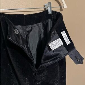 Black Liz Claiborne Collection metallic corduroy pencil skirt with back slit